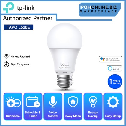 TP-Link Tapo L520E Smart WiFi E27 Daylight & Dimmable Light LED Bulb TP-Link Tapo L520E Smart WiFi E27 Daylight & Dimmable Light LED Bulb
